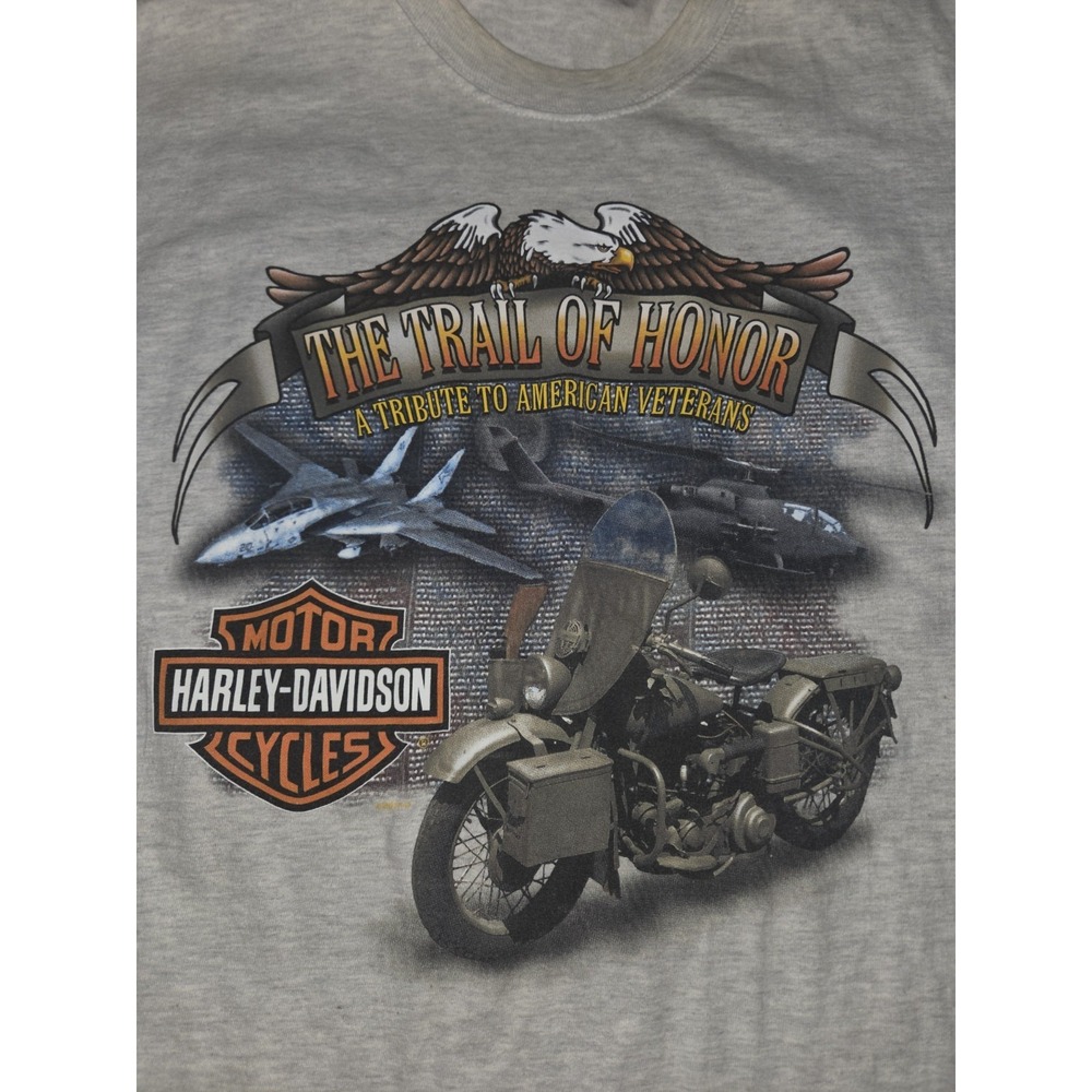 Vintage Harley Davidson Trail Of Honor Heather Grey T Shirt Jackson, MS XL